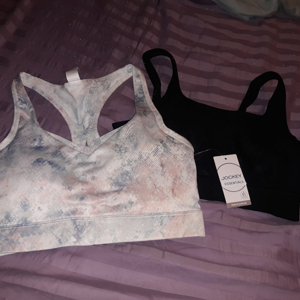 2 stretch jersey sports bras small